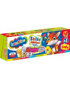 Farby plakatowe 12 kolorów, 20ml + 1 farba cielista gratis BAMBINO