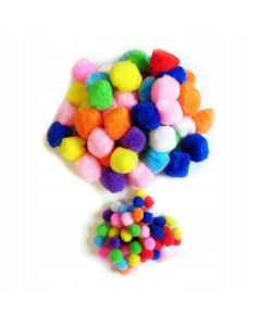 Pompony POM07 mix kolorów 10 mm i 25mm