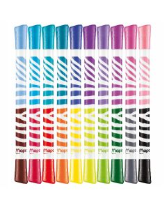 Flamastry dwustronne DUO COLORS 10sztuk - 20kolorów COLORPEPS 847010 MAPED